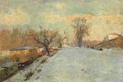 Albert Lebourg Road on the Banks of the Seine at Neuilly in Winter oil on canvas